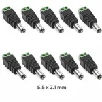 Casa si Gradina - Electrice - Smart Home - Accesorii control acces si supraveghere - Set 10 mufe alimentare DC 2.1x5.5mm tata prindere cu surub regleta WTY0622-10 - Infinity.ro