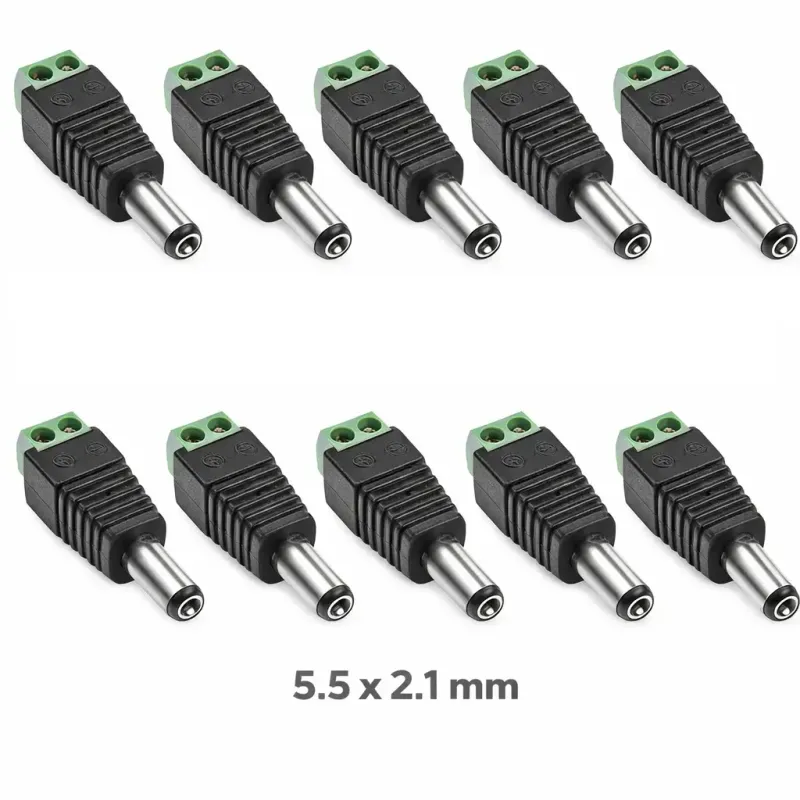 Casa si Gradina - Electrice - Smart Home - Accesorii control acces si supraveghere - Set 10 mufe alimentare DC 2.1x5.5mm tata prindere cu surub regleta WTY0622-10 - Infinity.ro