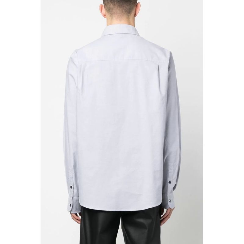 Fashion, accesorii si bijuterii - Barbati - Imbracaminte - Camasi barbati - Camasa cu maneca lunga Karl Lagerfeld Monogram Oxford S INTL Gri deschis - Infinity.ro