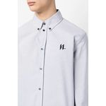 Fashion, accesorii si bijuterii - Barbati - Imbracaminte - Camasi barbati - Camasa cu maneca lunga Karl Lagerfeld Monogram Oxford S INTL Gri deschis - Infinity.ro