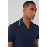 Fashion, accesorii si bijuterii - Barbati - Imbracaminte - Tricouri si bluze barbati - Tricou polo cu bordura Hackett London HM563276 2XL INTL Bleumarin - Infinity.ro