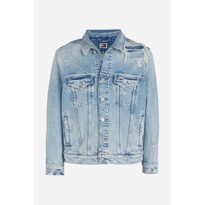 Fashion, accesorii si bijuterii - Barbati - Imbracaminte - Jachete si geci barbati - Geaca de blugi Tommy Jeans Ryan Regular Trucker DM0DM19356 Albastru XL INTL - Infinity.ro