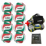 Sport si Outdoor - Sporturi de echipa - Accesorii si echipamente volei - Pachet 8 mingi volei Molten V5M2000-L, LIGHT, usoara cu sac transport - Infinity.ro