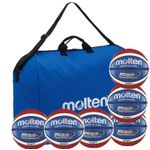 Sport si Outdoor - Sporturi de echipa - Baschet - Mingi de baschet - Pachet 6 mingi baschet GMX-C Moneyball Molten cu geanta transport, marimea 5 - Infinity.ro