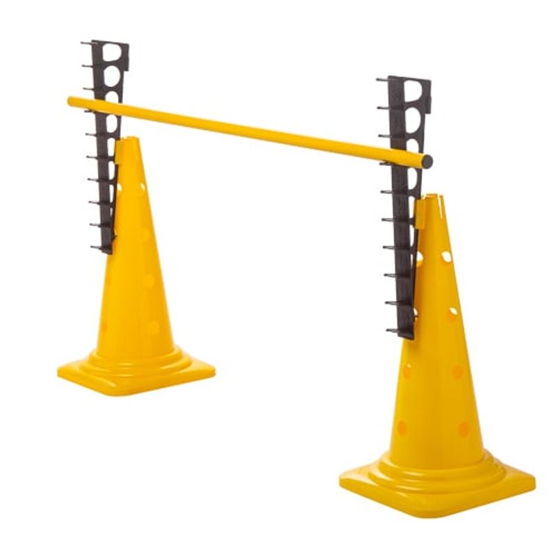 Sport si Outdoor - Accesorii si echipamente sportive - Accesorii antrenament si tabele tactice - Gardulet antrenament Team Sport 2 conuri galbene+ baston, inaltime 84 cm - Infinity.ro
