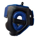 Sport si Outdoor - Sporturi de contact - Saci de box si accesorii - Casca box Anastasia Sport, piele naturala, marime M/L, culoare albastru cu negru - Infinity.ro