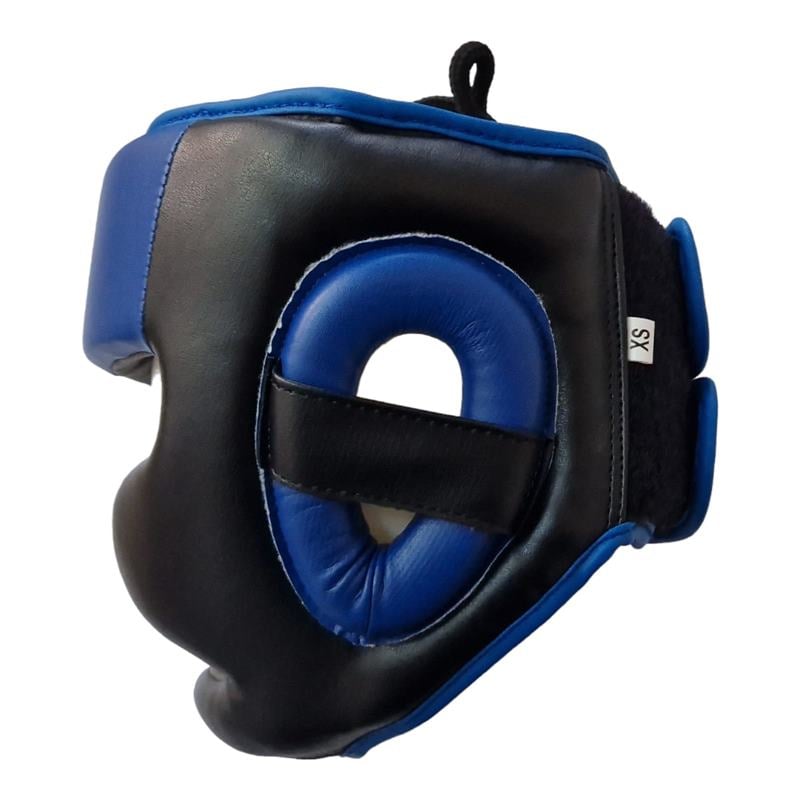 Sport si Outdoor - Sporturi de contact - Saci de box si accesorii - Casca box Anastasia Sport, piele naturala, marime M/L, culoare albastru cu negru - Infinity.ro