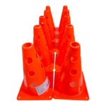 Sport si Outdoor - Accesorii si echipamente sportive - Accesorii antrenament si tabele tactice - Set 10 conuri antrenament Sportech, 30 cm, cu gauri, portocalii - Infinity.ro