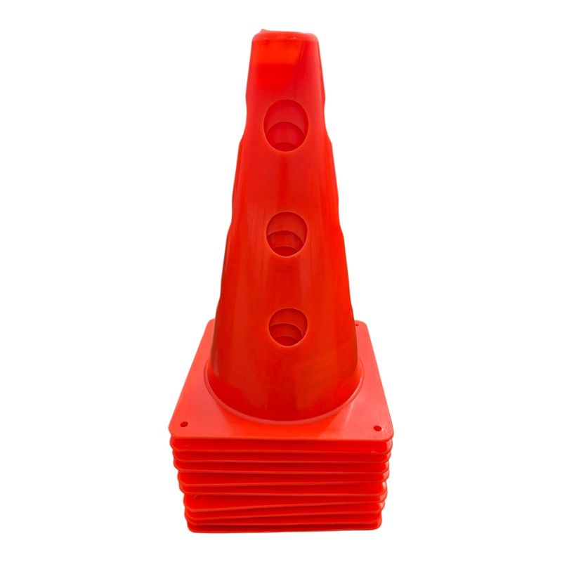 Sport si Outdoor - Accesorii si echipamente sportive - Accesorii antrenament si tabele tactice - Set 10 conuri antrenament Sportech, 30 cm, cu gauri, portocalii - Infinity.ro