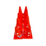 Sport si Outdoor - Accesorii si echipamente sportive - Accesorii antrenament si tabele tactice - Set 10 conuri antrenament Sportech, 30 cm, cu gauri, portocalii - Infinity.ro