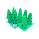 Sport si Outdoor - Accesorii si echipamente sportive - Accesorii antrenament si tabele tactice - Set 10 conuri antrenament Sportech 30 cm, cu gauri pentru baston, verzi - Infinity.ro