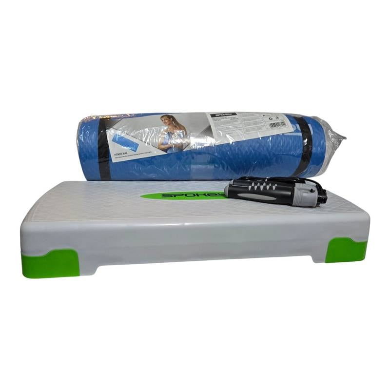 Sport si Outdoor - Fitness - Aparate fitness - Steppere - Set cardio si slabire acasa Anastasia Sport banca aerobic stepper + coarda sarit + saltea fitness - Infinity.ro