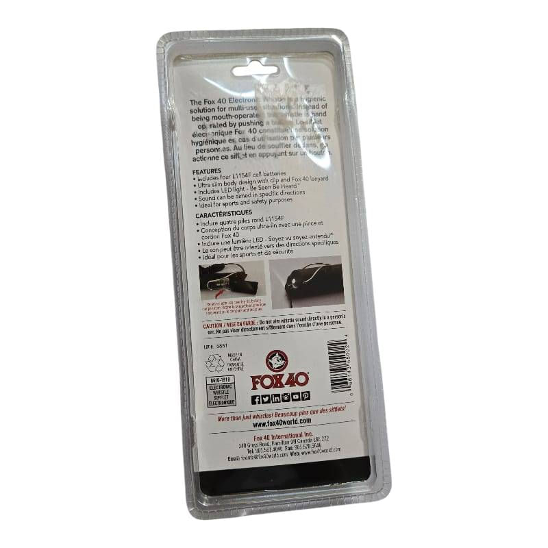 Sport si Outdoor - Accesorii si echipamente sportive - Accesorii antrenament si tabele tactice - Fluier electronic Fox 40 cu lumina LED – 110 dB, design compact, baterii incluse - Infinity.ro
