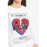 Fashion, accesorii si bijuterii - Femei - Imbracaminte femei - Camasi si bluze femei - Bluza dama Love Moschino cu decolteu la baza gatului, imprimeu logo si grafic S INTL Multicolor - Infinity.ro