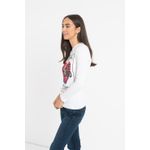 Fashion, accesorii si bijuterii - Femei - Imbracaminte femei - Camasi si bluze femei - Bluza dama Love Moschino cu decolteu la baza gatului, imprimeu logo si grafic S INTL Multicolor - Infinity.ro