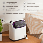 Ingrijire personala si Cosmetice - Sanatate si wellness - Aparate medicale - Dispozitive si accesorii medicale uz casnic - Concentrator de Oxigen Portabil NeoHGS, Capacitate 1-8L/min, Telecomanda, Functie de Aerosoli/Nebulizator, Atomizor - Infinity.ro