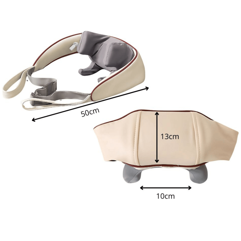 Ingrijire personala si Cosmetice - Sanatate si wellness - Articole wellness - Aparate si dispozitive de masaj - Aparat Masaj Cervical Hands-Free, Shiatsu 5D, Incalzire, Intensitate Reglabila, Gat, Umeri, Spate, Bej - Infinity.ro