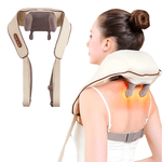 Ingrijire personala si Cosmetice - Sanatate si wellness - Articole wellness - Aparate si dispozitive de masaj - Aparat Masaj Cervical Hands-Free, Shiatsu 5D, Incalzire, Intensitate Reglabila, Gat, Umeri, Spate, Bej - Infinity.ro