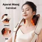 Ingrijire personala si Cosmetice - Sanatate si wellness - Articole wellness - Aparate si dispozitive de masaj - Aparat Masaj Cervical Hands-Free, Shiatsu 5D, Incalzire, Intensitate Reglabila, Gat, Umeri, Spate, Bej - Infinity.ro