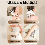 Ingrijire personala si Cosmetice - Sanatate si wellness - Articole wellness - Aparate si dispozitive de masaj - Aparat Masaj Cervical Hands-Free, Shiatsu 5D, Incalzire, Intensitate Reglabila, Gat, Umeri, Spate, Bej - Infinity.ro