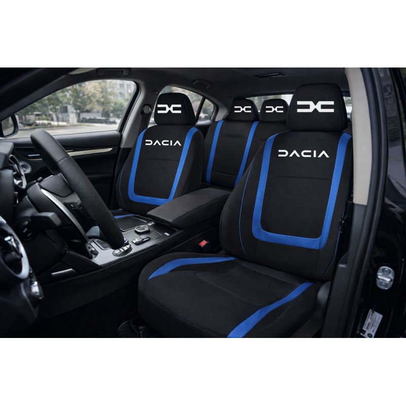 Auto si Moto - Intretinere auto - Huse auto - Set Huse Scaune Universale Compatibile cu Dacia Nou – Negru/Albastru - Infinity.ro