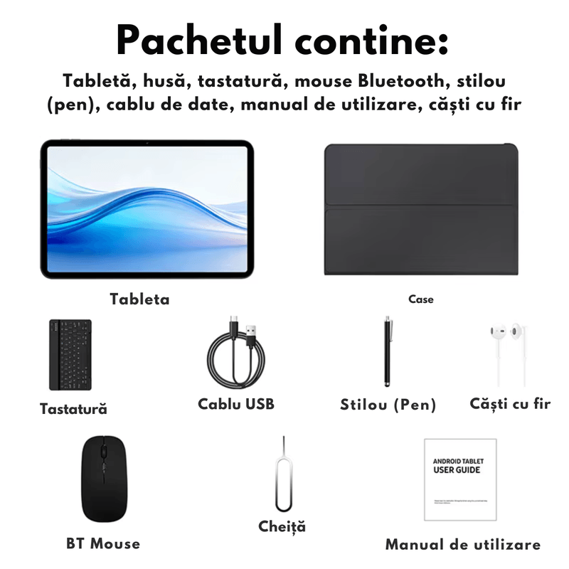 Laptop, Telefoane si Tablete - Tablete si accesorii tablete - Tablete - Tableta 2-in-1, de 13.4 inch, Android 16, 24GB RAM (6GB+18GB Extins)+256GB ROM, 5G WiFi, 10000mAh, Octa-Core T620 - Infinity.ro