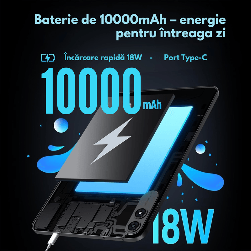 Laptop, Telefoane si Tablete - Tablete si accesorii tablete - Tablete - Tableta 2-in-1, de 13.4 inch, Android 16, 24GB RAM (6GB+18GB Extins)+256GB ROM, 5G WiFi, 10000mAh, Octa-Core T620 - Infinity.ro