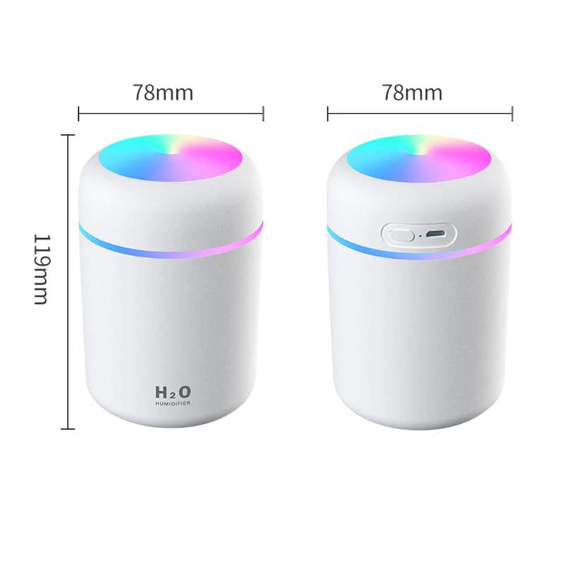 Electronice si Electrocasnice - Climatizare si sisteme de incalzire - Aparate filtrare aer - Umidificatoare - Umidificator de aer cu ultrasunete cu difuzor aromaterapie cu LED, 300 ml - Infinity.ro