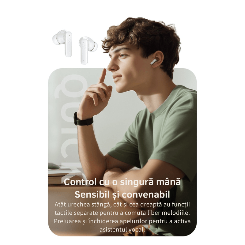 TV, Audio-Video si Foto - Portabile audio - Casti audio - Casti Wireless Bluetooth 5.4LX-50, Full Color Smart Touch Screen, ANC/ENC Noise Cancelling, Hi-Fi Sound, Black - Infinity.ro