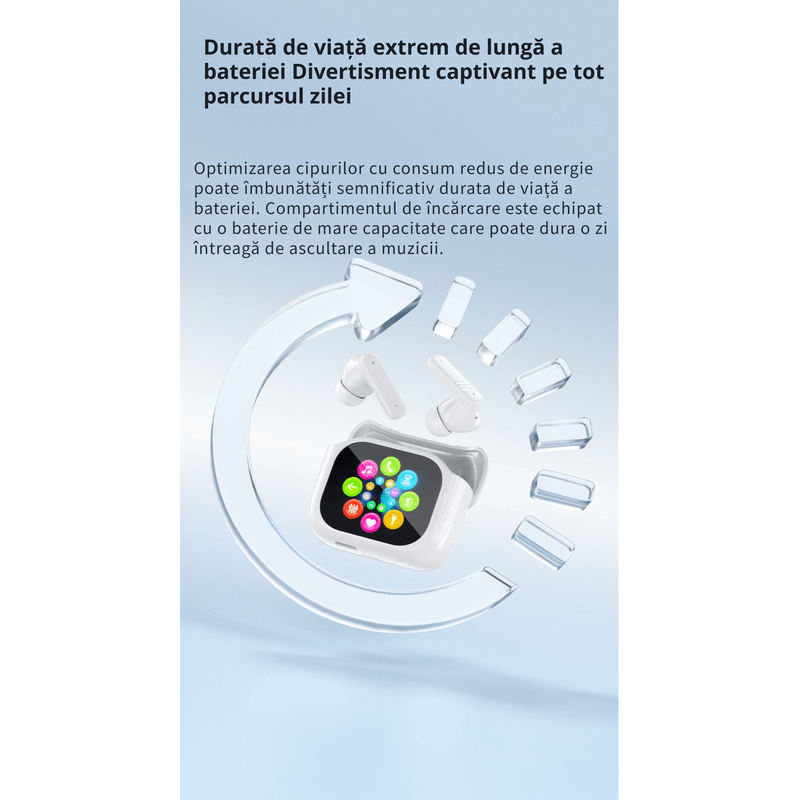 TV, Audio-Video si Foto - Portabile audio - Casti audio - Casti Wireless Bluetooth 5.4LX-50, Full Color Smart Touch Screen, ANC/ENC Noise Cancelling, Hi-Fi Sound, Black - Infinity.ro