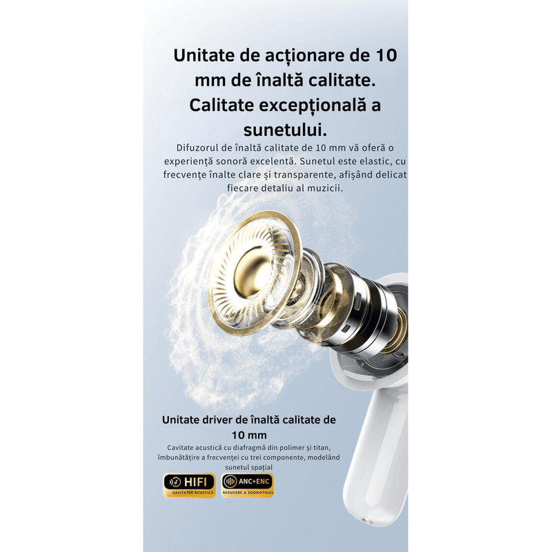 TV, Audio-Video si Foto - Portabile audio - Casti audio - Casti Wireless Bluetooth 5.4LX-50, Full Color Smart Touch Screen, ANC/ENC Noise Cancelling, Hi-Fi Sound, Black - Infinity.ro