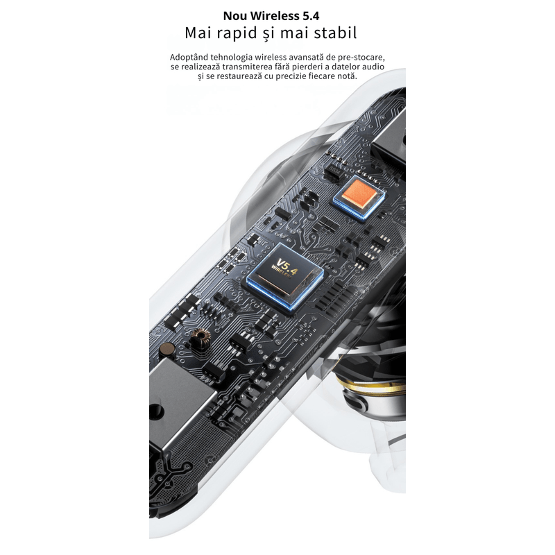 TV, Audio-Video si Foto - Portabile audio - Casti audio - Casti Wireless Bluetooth 5.4LX-50, Full Color Smart Touch Screen, ANC/ENC Noise Cancelling, Hi-Fi Sound, Black - Infinity.ro