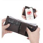 Fashion, accesorii si bijuterii - Barbati - Accesorii barbati - Portofele barbati - Portofel Barbati Slim AOS, Design Minimalist Ultra-Subtire, Piele Premium, Brown - Infinity.ro