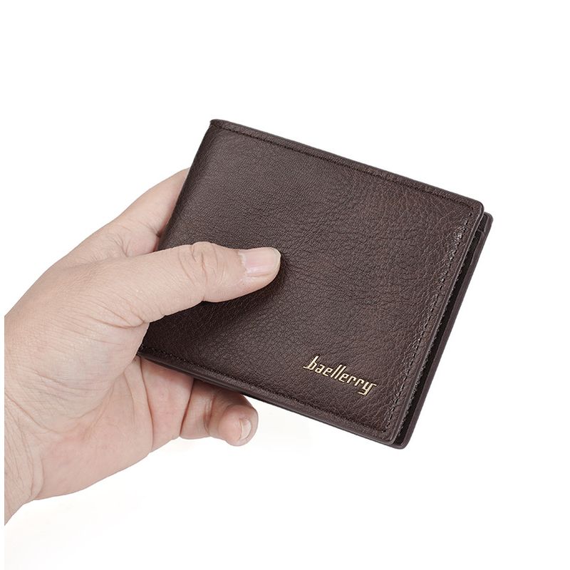 Fashion, accesorii si bijuterii - Barbati - Accesorii barbati - Portofele barbati - Portofel Barbati Slim AOS, Design Minimalist Ultra-Subtire, Piele Premium, Brown - Infinity.ro