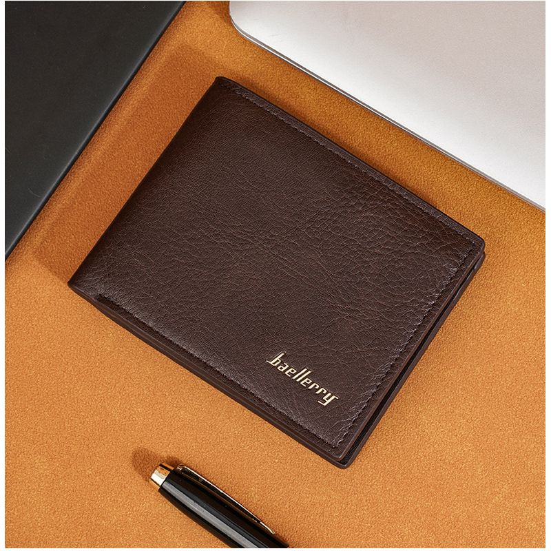 Fashion, accesorii si bijuterii - Barbati - Accesorii barbati - Portofele barbati - Portofel Barbati Slim AOS, Design Minimalist Ultra-Subtire, Piele Premium, Brown - Infinity.ro