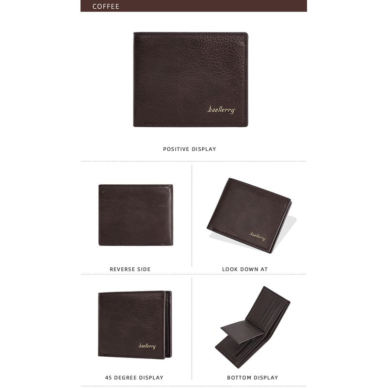 Fashion, accesorii si bijuterii - Barbati - Accesorii barbati - Portofele barbati - Portofel Barbati Slim AOS, Design Minimalist Ultra-Subtire, Piele Premium, Brown - Infinity.ro