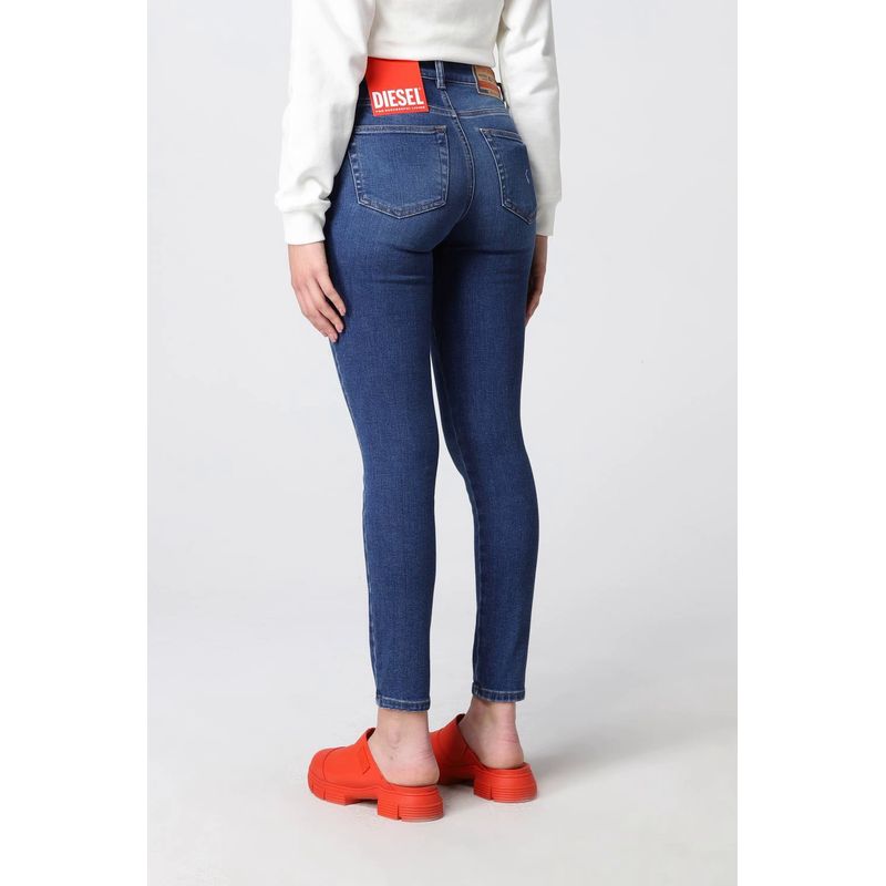 Fashion, accesorii si bijuterii - Femei - Imbracaminte femei - Pantaloni femei - Blugi dama skinny Diesel Slandy W30-L30 US Albastru Denim - Infinity.ro