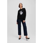 Fashion, accesorii si bijuterii - Femei - Imbracaminte femei - Camasi si bluze femei - Bluza dama Karl Lagerfeld Iconic 2.0 Choupette XS INTL Negru - Infinity.ro