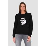 Fashion, accesorii si bijuterii - Femei - Imbracaminte femei - Camasi si bluze femei - Bluza dama Karl Lagerfeld Iconic 2.0 Choupette XS INTL Negru - Infinity.ro