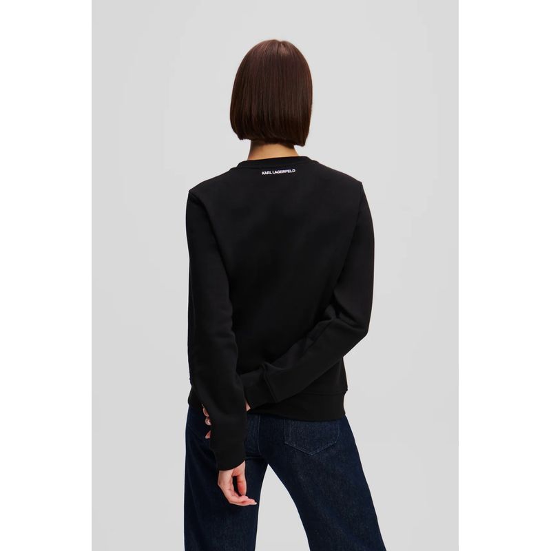 Fashion, accesorii si bijuterii - Femei - Imbracaminte femei - Camasi si bluze femei - Bluza dama Karl Lagerfeld Iconic 2.0 Choupette XS INTL Negru - Infinity.ro