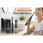 Ingrijire personala si Cosmetice - Igiena dentara - Periute de dinti electrice - Irigator Oral + Periuta  dinti electrica, RPZ DuoClean,IPX7,Rezervor 300 ml, 5 diuze ,4 capete periuta,negru - Infinity.ro