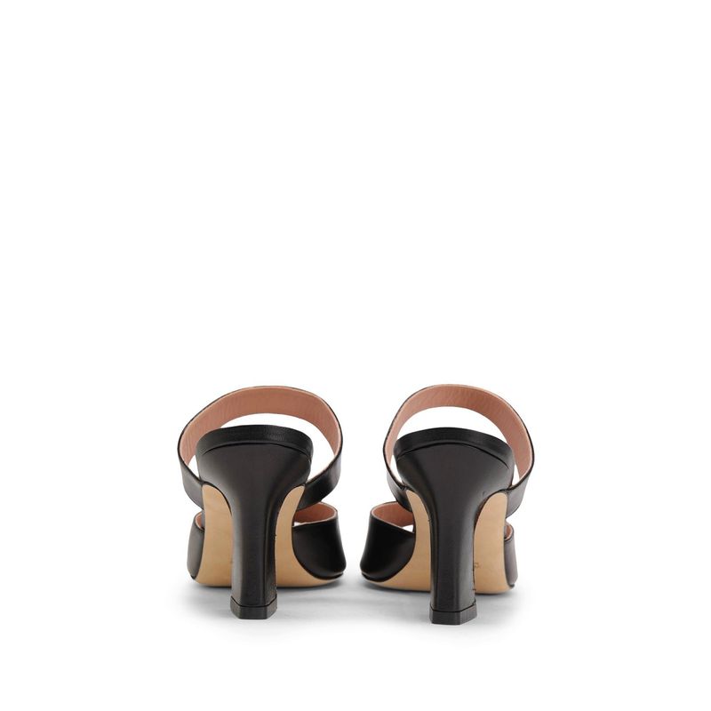 Fashion, accesorii si bijuterii - Femei - Incaltaminte femei - Sandale femei - Sandale din piele 8 by YOOX cu varf patrat si toc rocsit 35 EU Negru - Infinity.ro