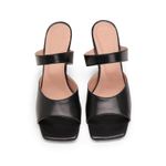 Fashion, accesorii si bijuterii - Femei - Incaltaminte femei - Sandale femei - Sandale din piele 8 by YOOX cu varf patrat si toc rocsit 35 EU Negru - Infinity.ro