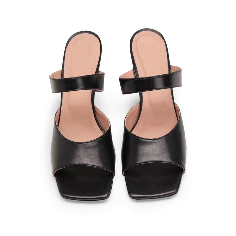 Fashion, accesorii si bijuterii - Femei - Incaltaminte femei - Sandale femei - Sandale din piele 8 by YOOX cu varf patrat si toc rocsit 35 EU Negru - Infinity.ro