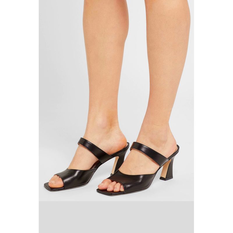 Fashion, accesorii si bijuterii - Femei - Incaltaminte femei - Sandale femei - Sandale din piele 8 by YOOX cu varf patrat si toc rocsit 35 EU Negru - Infinity.ro