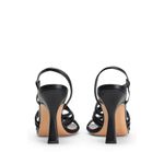 Fashion, accesorii si bijuterii - Femei - Incaltaminte femei - Sandale femei - Sandale din piele 8 by YOOX varf patrat si toc inalt 37 EU Negru - Infinity.ro