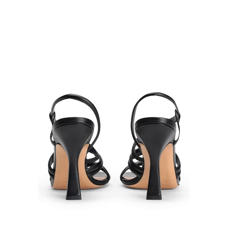 Fashion, accesorii si bijuterii - Femei - Incaltaminte femei - Sandale femei - Sandale din piele 8 by YOOX varf patrat si toc inalt 37 EU Negru - Infinity.ro