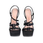 Fashion, accesorii si bijuterii - Femei - Incaltaminte femei - Sandale femei - Sandale din piele 8 by YOOX varf patrat si toc inalt 37 EU Negru - Infinity.ro