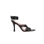 Fashion, accesorii si bijuterii - Femei - Incaltaminte femei - Sandale femei - Sandale din piele 8 by YOOX varf patrat si siret Negru 36 EU - Infinity.ro