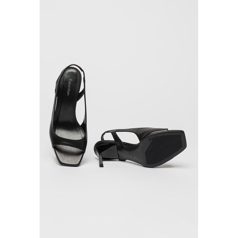 Fashion, accesorii si bijuterii - Femei - Incaltaminte femei - Sandale femei - Sandale Calvin Klein slingback de piele cu toc stiletto Negru 37 EU - Infinity.ro